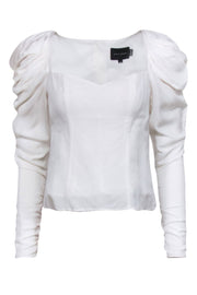 Current Boutique-Brigitte Herskind - Ivory Puff Shoulder Blouse Sz 4