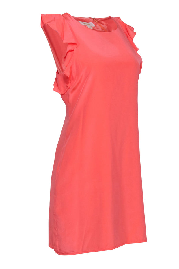 Current Boutique-Britt Ryan - Coral Pink Shift Dress w/ Flutter Sleeves Sz 6