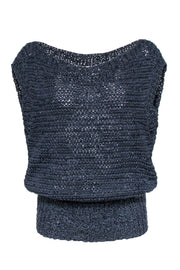 Current Boutique-Brochu Walker - Navy Knit Sleeveless Sweater Sz S