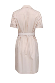 Current Boutique-Brooks Brothers - Beige Belted Shirt Dress Sz 8P