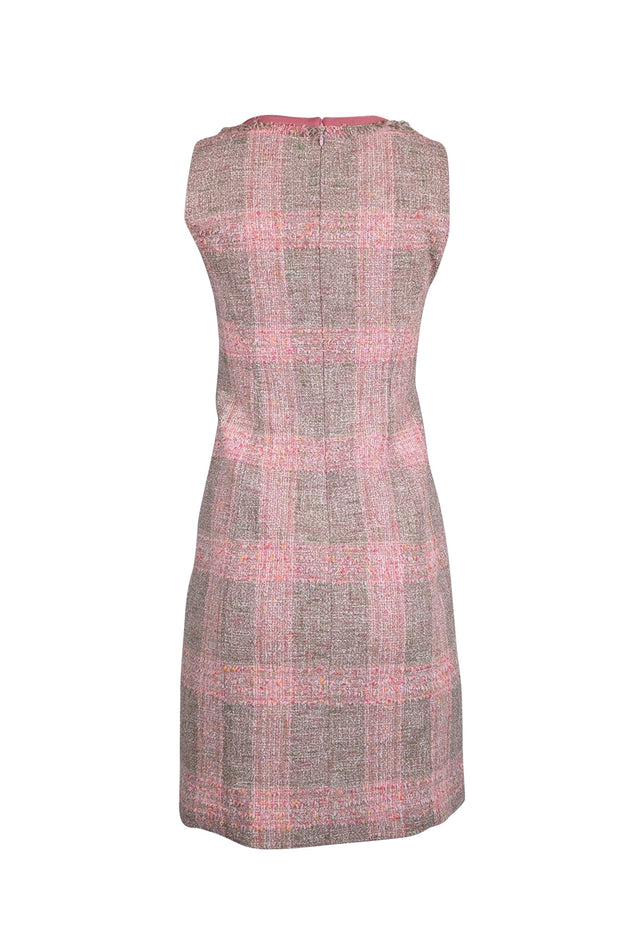 Current Boutique-Brooks Brothers - Pink & Multi Color Boucle Sleeveless Dress Sz 2