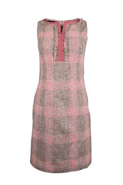 Current Boutique-Brooks Brothers - Pink & Multi Color Boucle Sleeveless Dress Sz 2