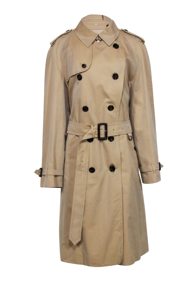 Current Boutique-Burberry - Beige Longline Trench Coat Sz 8