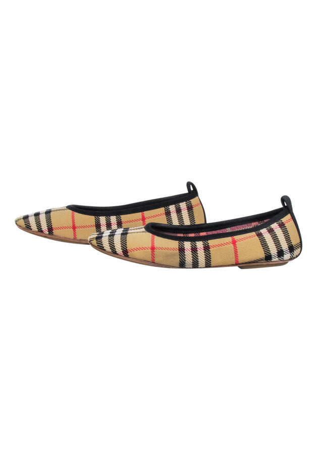 Current Boutique-Burberry - Beige Signature Plaid Flat Shoes Sz 7.5