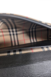 Current Boutique-Burberry - Black Leather & Vintage Check Note Crossbody Bag