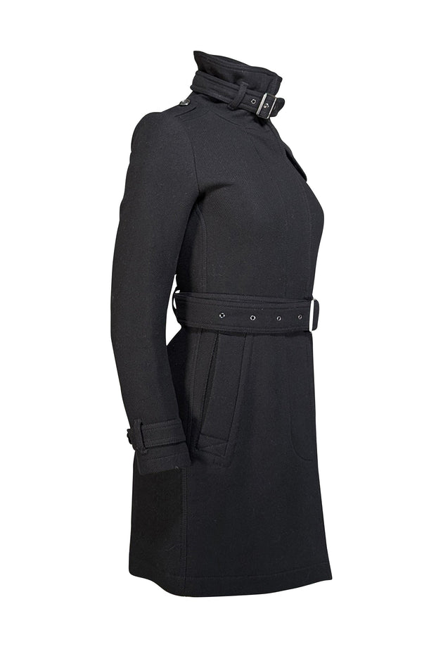 Current Boutique-Burberry - Black Wool Blend Coat Sz 2