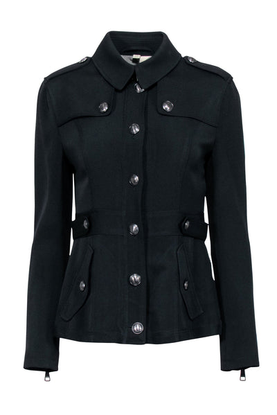 Current Boutique-Burberry Brit - Black Utility Button Detail Blazer Sz 8