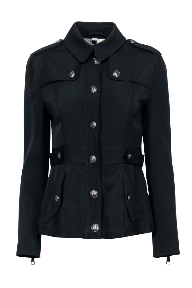 Current Boutique-Burberry Brit - Black Utility Button Detail Blazer Sz 8