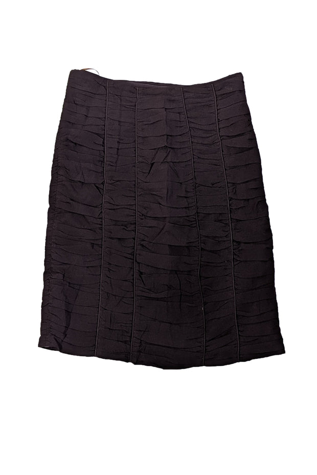 Current Boutique-Burberry - Brown Ruched Silk Blend Pencil SkirtSz 4