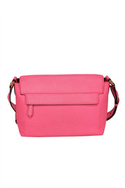 Current Boutique-Burberry - Hot Pink Pebbled Leather Front Flap Crossbody Bag