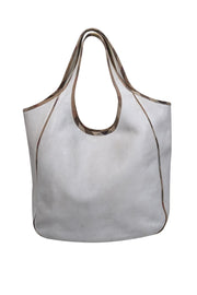 Current Boutique-Burberry - Ivory Large Leather Shoulder Bag