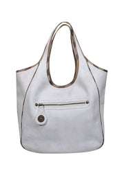 Current Boutique-Burberry - Ivory Large Leather Shoulder Bag