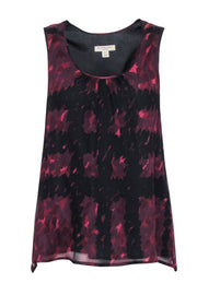 Current Boutique-Burberry - Maroon, Black, & Pink Print Layer Top Sz 4