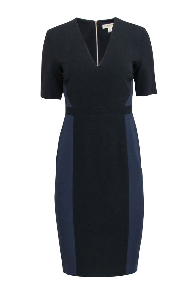 Current Boutique-Burberry - Navy & Black Two Tone Sheath Dress Sz 6