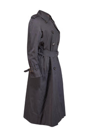 Current Boutique-Burberry - Navy Long Trench Coat Sz M