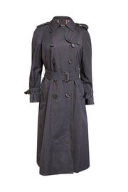 Current Boutique-Burberry - Navy Long Trench Coat Sz M