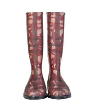 Current Boutique-Burberry - Red & Cream Graffiti Heart Print Tall Rain Boots Sz 7