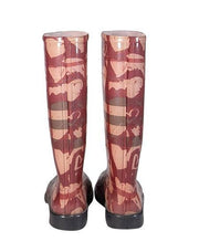 Current Boutique-Burberry - Red & Cream Graffiti Heart Print Tall Rain Boots Sz 7