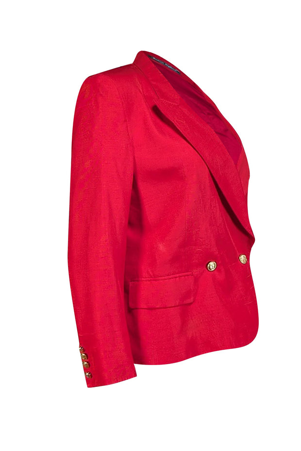 Current Boutique-Burberry - Red Gold Button Blazer Sz 6