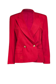 Current Boutique-Burberry - Red Gold Button Blazer Sz 6