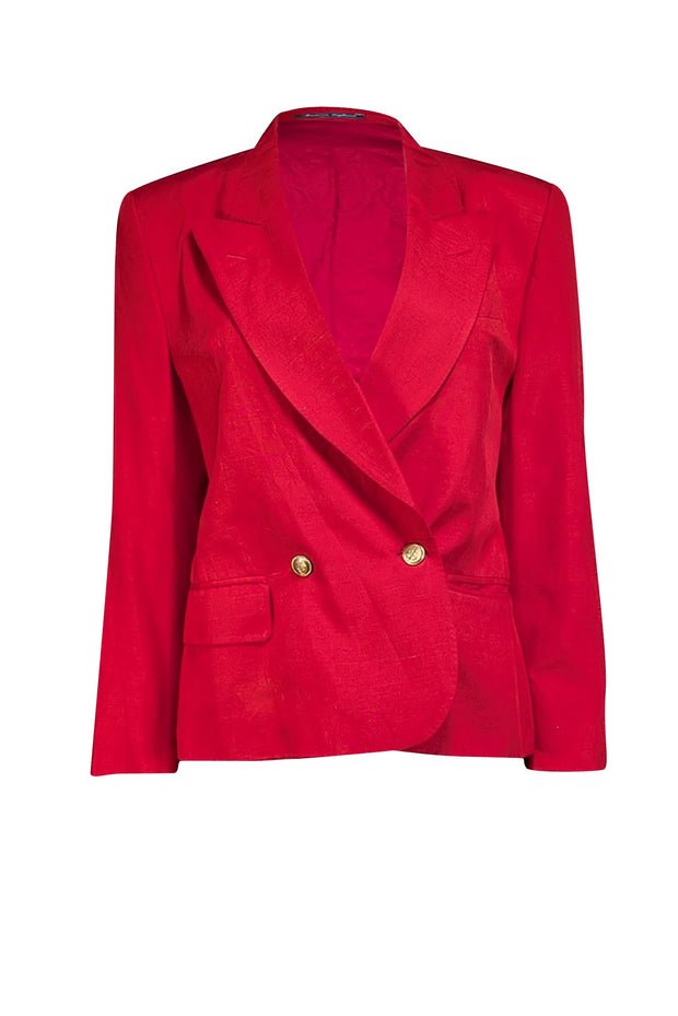 Current Boutique-Burberry - Red Gold Button Blazer Sz 6