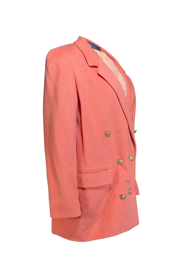 Current Boutique-Burberry - Salmon Pink Wool Blend Blazer Sz 10