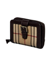 Current Boutique-Burberry - Signature Beige Tartan Plaid & Brown Leather Trim Wallet