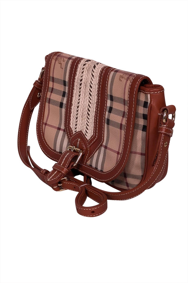 Current Boutique-Burberry - Tan Leather and Signature Plaid Crossbody Bag