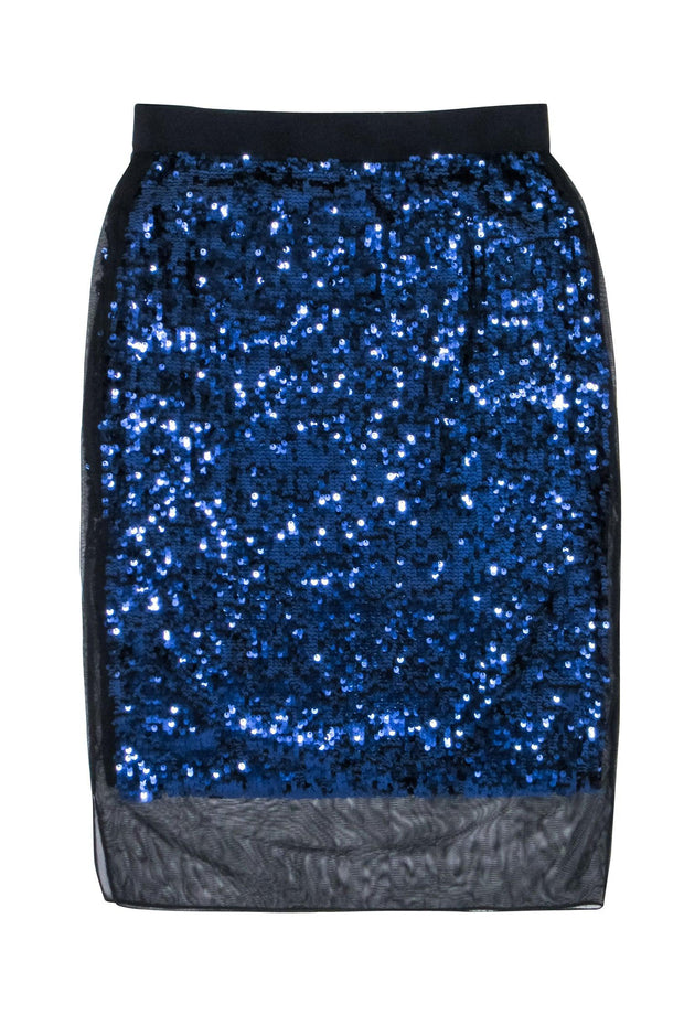 Current Boutique-By Malene Birger - Blue Sequin Midi Skirt Sz S