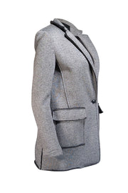 Elie Tahari - Grey Wool Blend Raw Edge Trim Blazer Sz 2