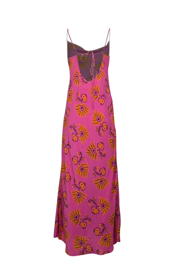 Rhode - Pink w/ Orange Paisley Print Cowl Neck Dress Sz 4