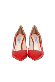 Prada - Red Patent Leather Pointed Toe Pumps Sz 10.5