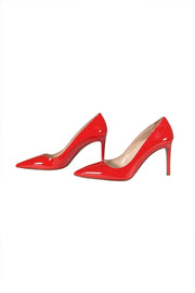 Prada - Red Patent Leather Pointed Toe Pumps Sz 10.5