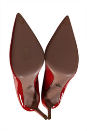 Prada - Red Patent Leather Pointed Toe Pumps Sz 10.5