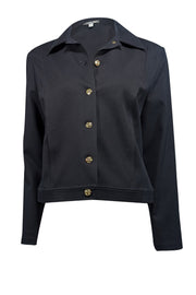 St. John Sport - Black Collared Jacket w/ Gold Buttons Sz M