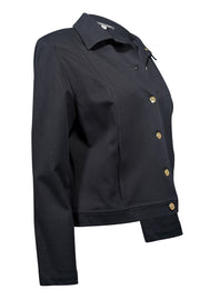 St. John Sport - Black Collared Jacket w/ Gold Buttons Sz M