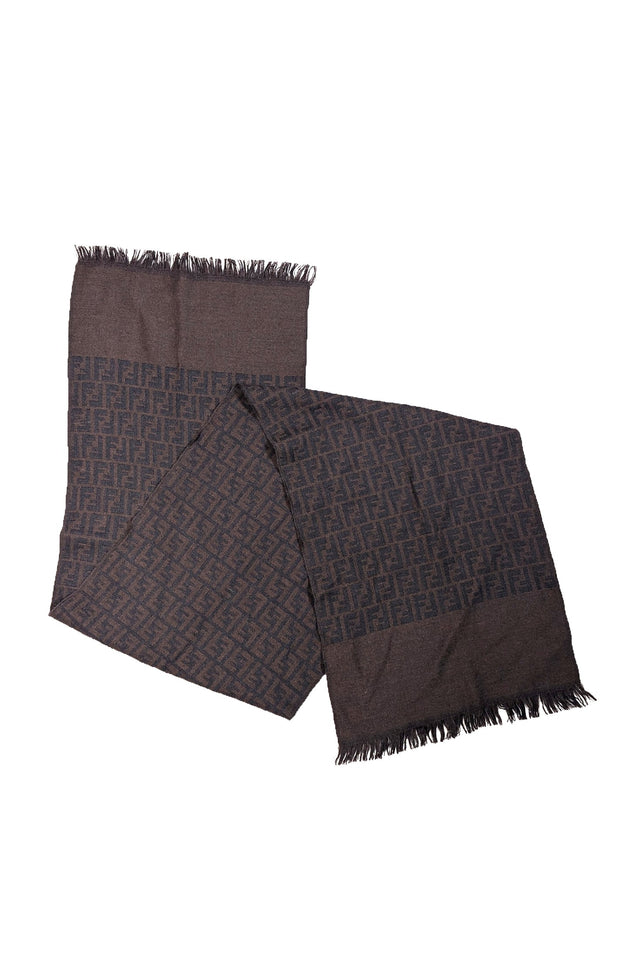 Fendi - Brown & Black Monogram Wool Scarf