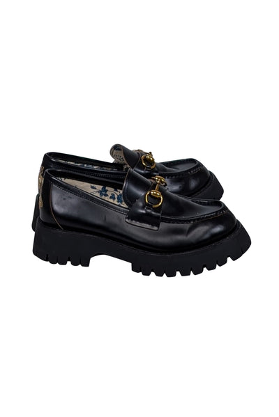 Current Boutique-Gucci - Black Leather Harald Horsebit Platform Loafer sz 11