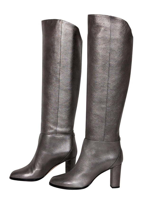 Jimmy Choo - Metallic Silver Tall Leather Boots Sz 5