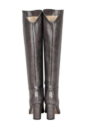 Jimmy Choo - Metallic Silver Tall Leather Boots Sz 5