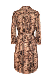 L'Agence - Beige, Black, & Cream Snakeskin Print Shirtdress Sz XS