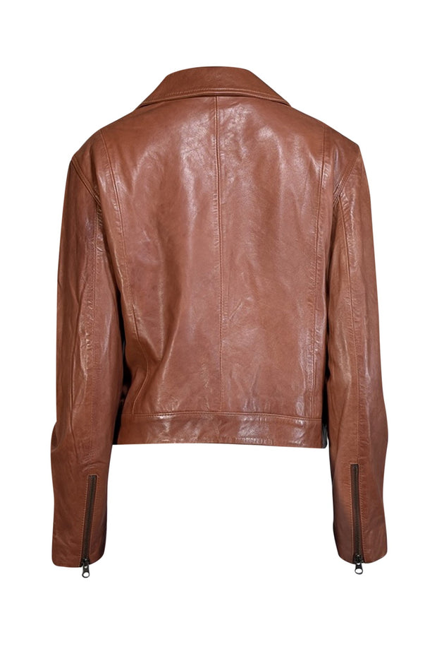 Able - Brown Lamb Leather Moto Jacket Sz XL