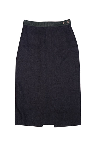 Dolce & Gabbana - Dark Denim Pencil Midi Skirt Sz XS