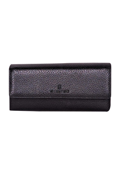 Valentino by Mario Valentino - Black Pebbled Leather Wallet