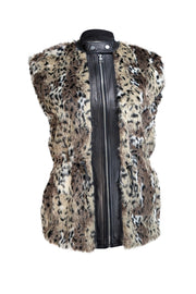 Rebecca Taylor - Leopard Print Faux Fur Vest Sz 2