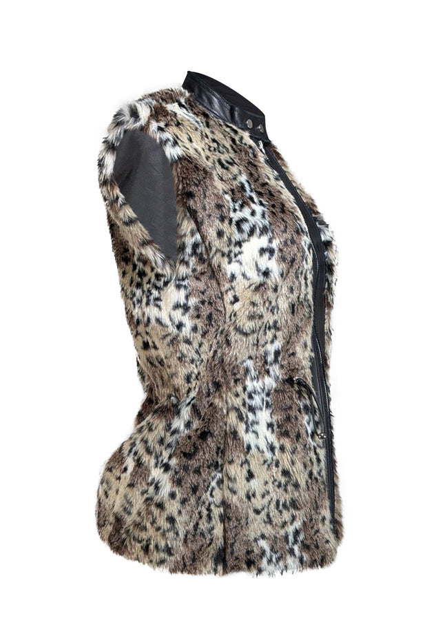 Rebecca Taylor - Leopard Print Faux Fur Vest Sz 2