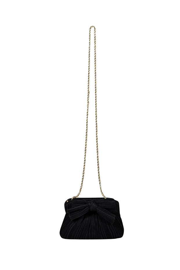 Loeffler Randall - Black Ribbed Bow Front Mini Bag