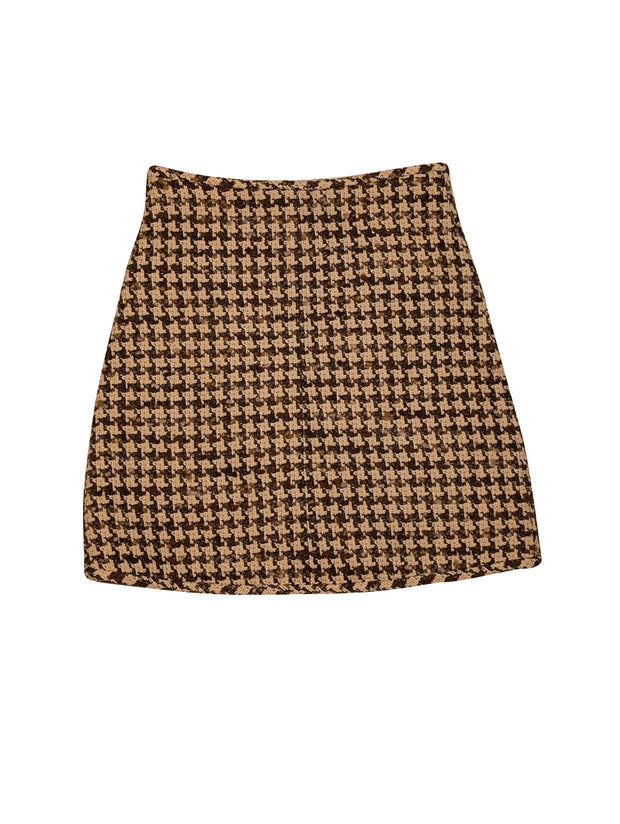 Sandro - Cream & Brown Tweed Skirt Sz 4