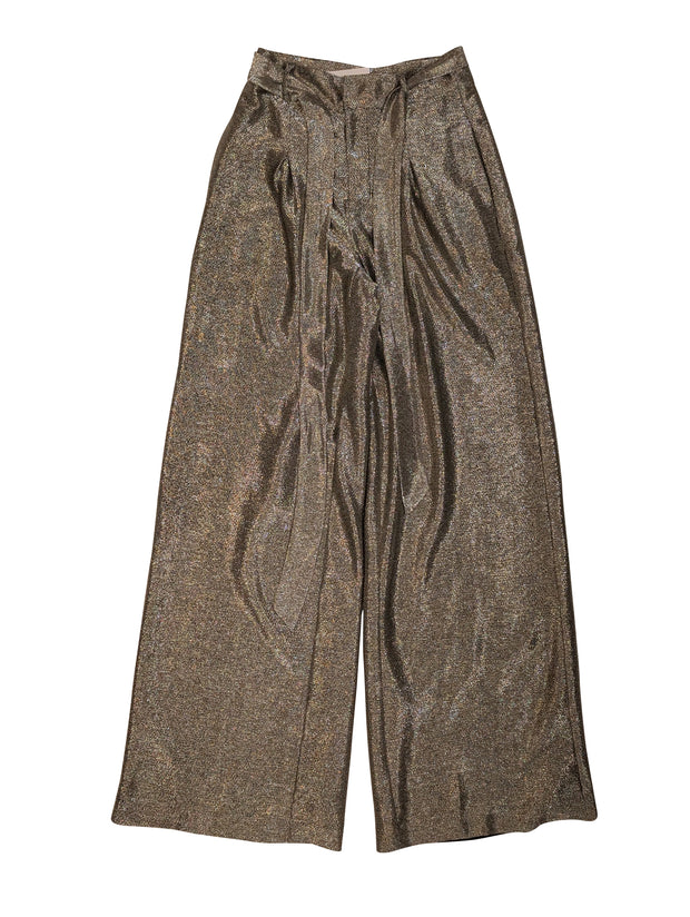 Intermix - Silver Metallic Wide Leg Pants Sz S