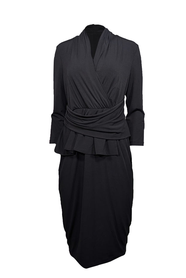 Current Boutique-The Fold - Black Draped Jersey Dress Sz 8